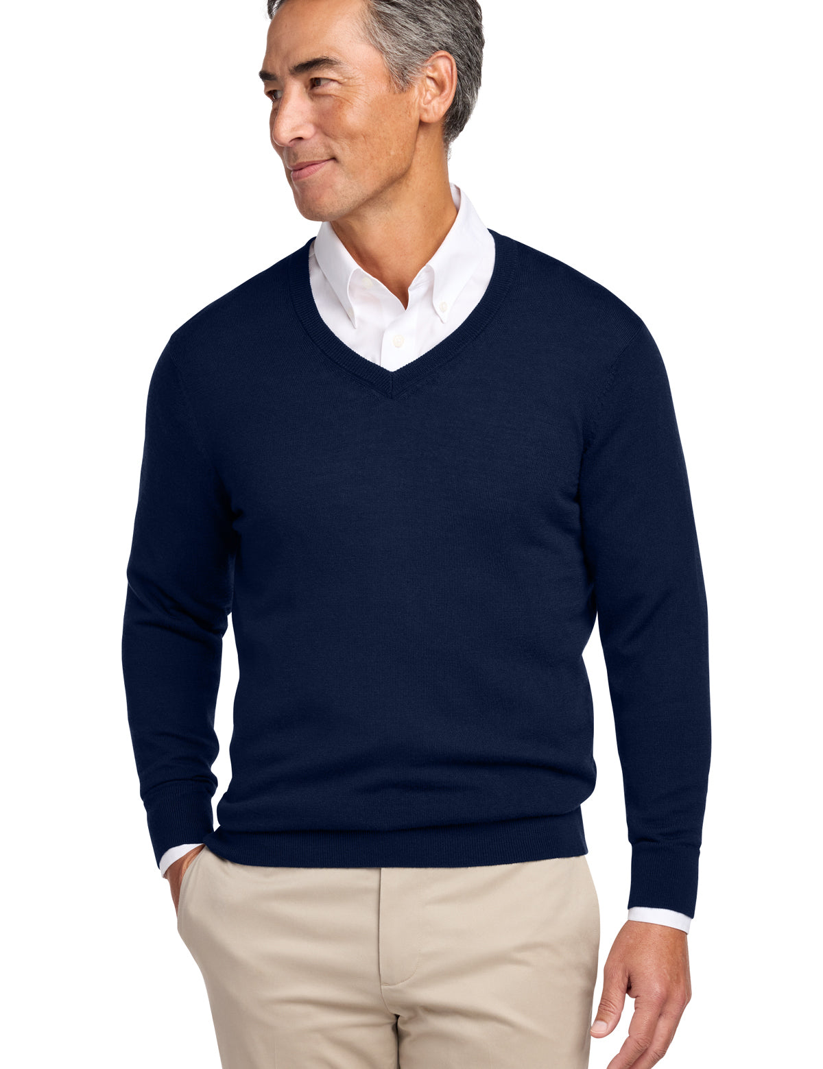 Brooks Brothers Men's Washable Merino V-Neck Sweater