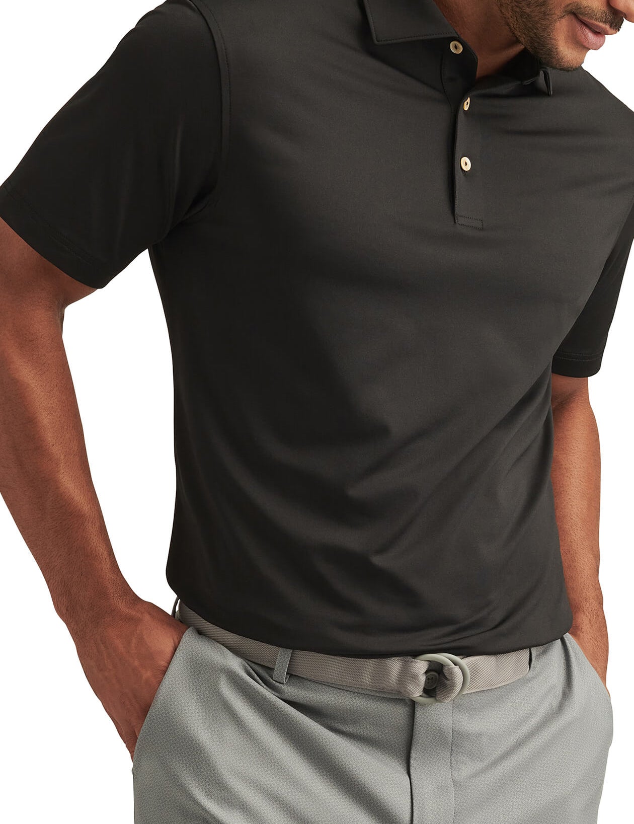 Men's Solid Performance Polo - Self Colla
