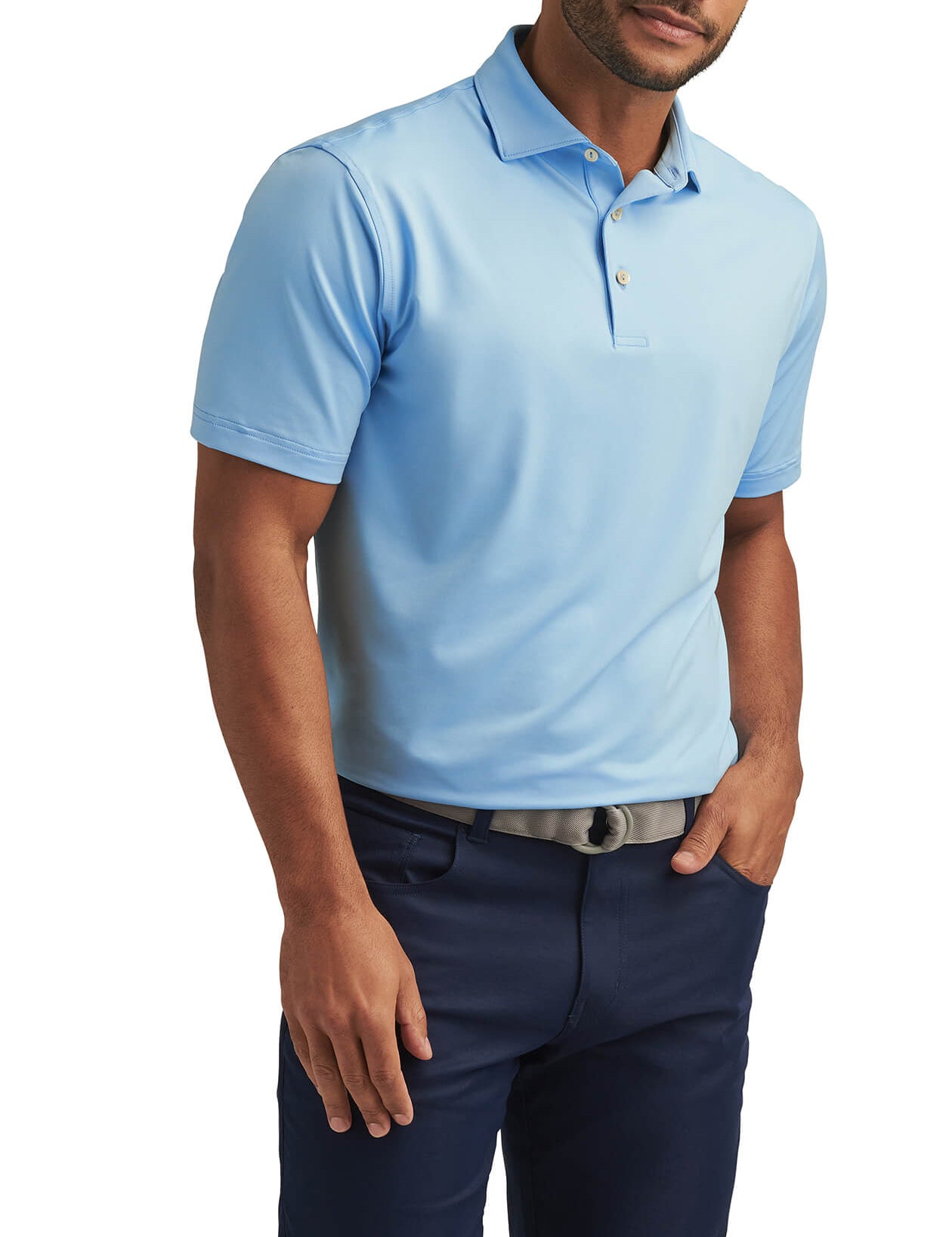 Men's Solid Performance Polo - Self Colla