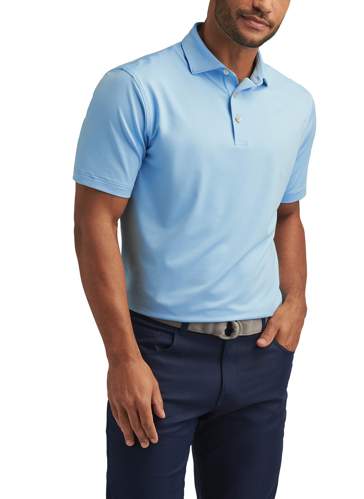 Men's Solid Performance Polo - Self Colla