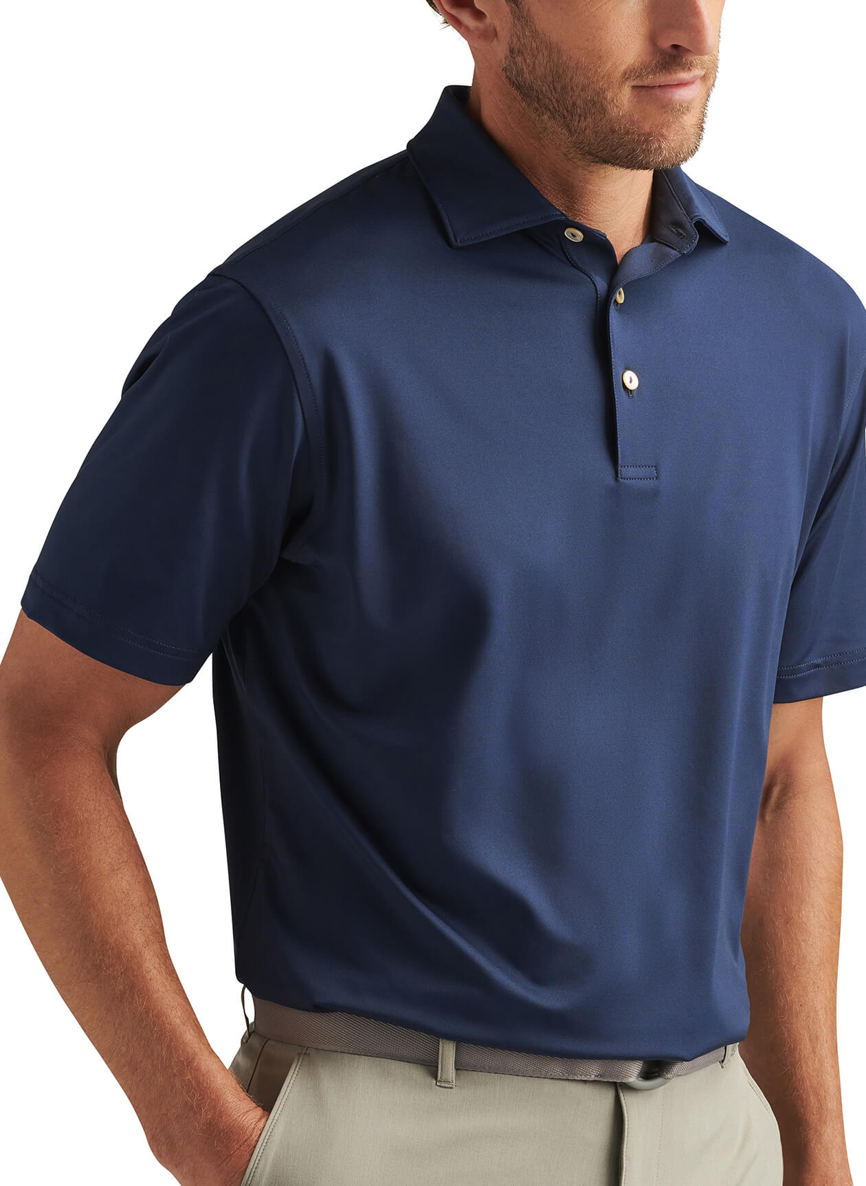 Men's Solid Performance Polo - Self Colla