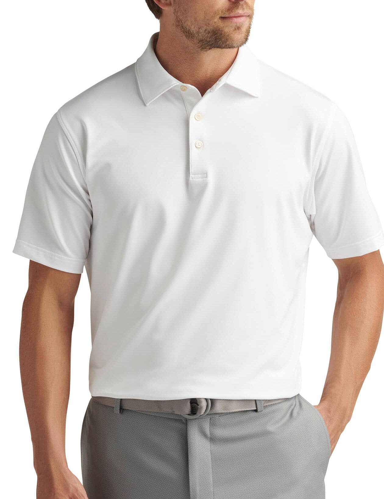 Men's Solid Performance Polo - Self Colla