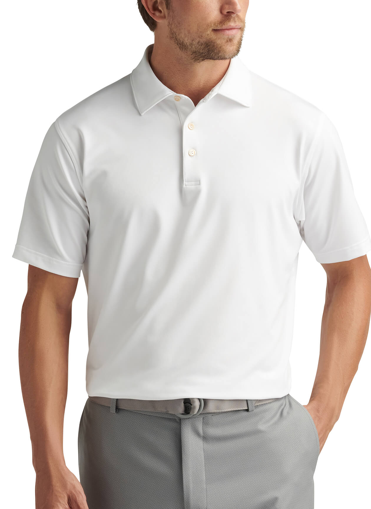 Men's Solid Performance Polo - Self Colla